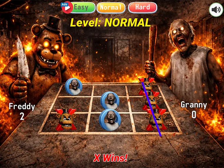 Play Freddy vs Granny: XoXo Blast - Free Puzzle game online
